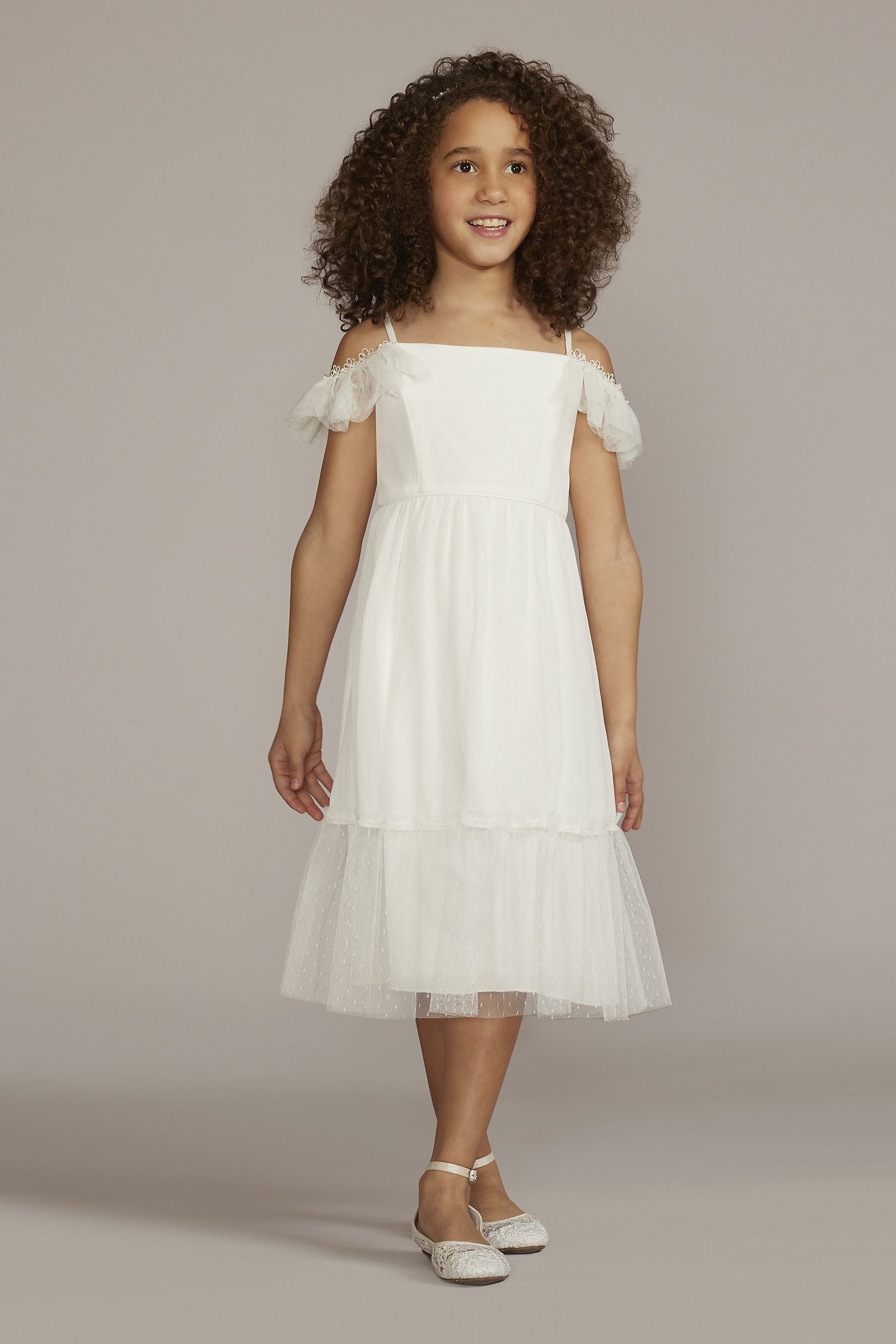Picture of Crinkle Chiffon Boho Flower Girl Dress